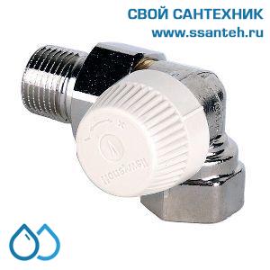 17961 Honeywell V2000RVS10 Клапан термостатический радиаторный трехосевой правый, 3/8", Kvs 0.51, Ру 10, 130 С, dPmax=1бар, с предварительной настройкой