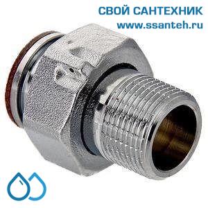18935 Полусгон с накидной гайкой 1" х 3/4" НР, с плоским уплотнительным кольцом