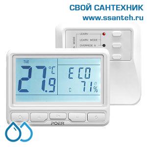 23779  POER PTC10PTR10_433 Термостат комнатный беспроводной в комплекте с реле, 433МГц, ПИД-регулирование, 7 дней, 230В, 5А, WiFi, android, IOS приложение